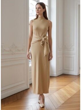 Vince Sleeveless Column Tie Dress